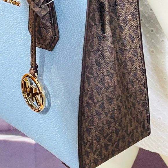 NWT Michael Kors Mercer Medium Logo and leather Accordian crossbody bag - Picture 6 of 12